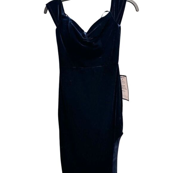 CITY STUDIOS Juniors' Off-The-Shoulder Midi Dress Blue Navy Size 3 - Picture 11 of 11